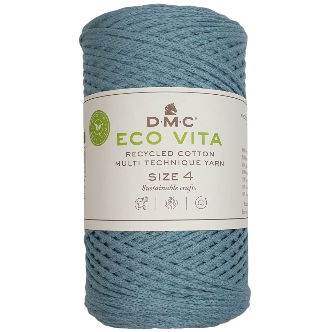DMC Eco Nova Vita 4 (Einfarbig 250g) - 80% recycelte BW / 20% PES - 07 Hellblau
