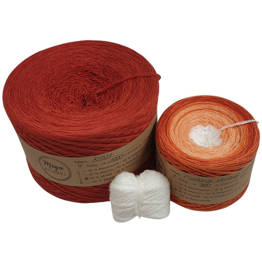 Modalgarn-Set für das Dreieckstuch "Picotong" (ohne Anleitung) - Orangetöne