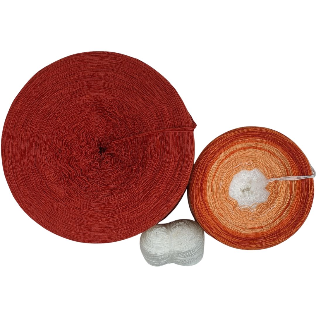 Modalgarn-Set für das Dreieckstuch "Picotong" (ohne Anleitung) - Orangetöne