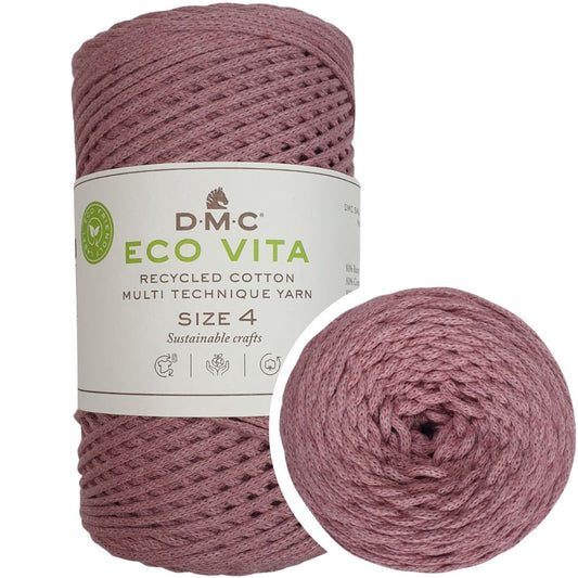 DMC Eco Nova Vita 4 (Einfarbig 250g) - 80% recycelte BW / 20% PES - 04 Phlox