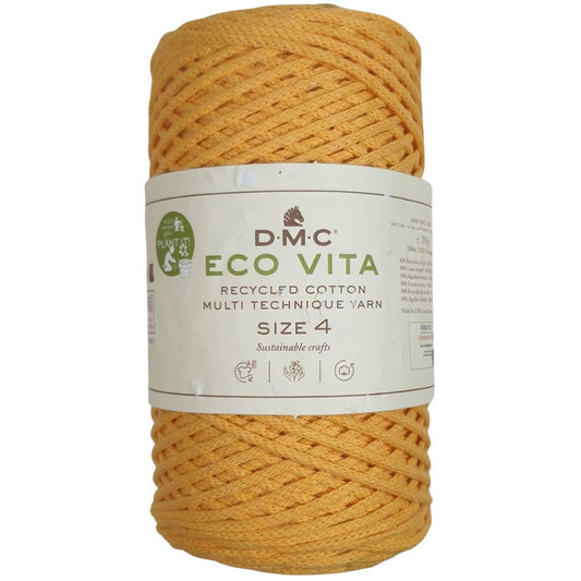 DMC Eco Nova Vita 4 (Einfarbig 250g) - 80% recycelte BW / 20% PES - 09 Gelb