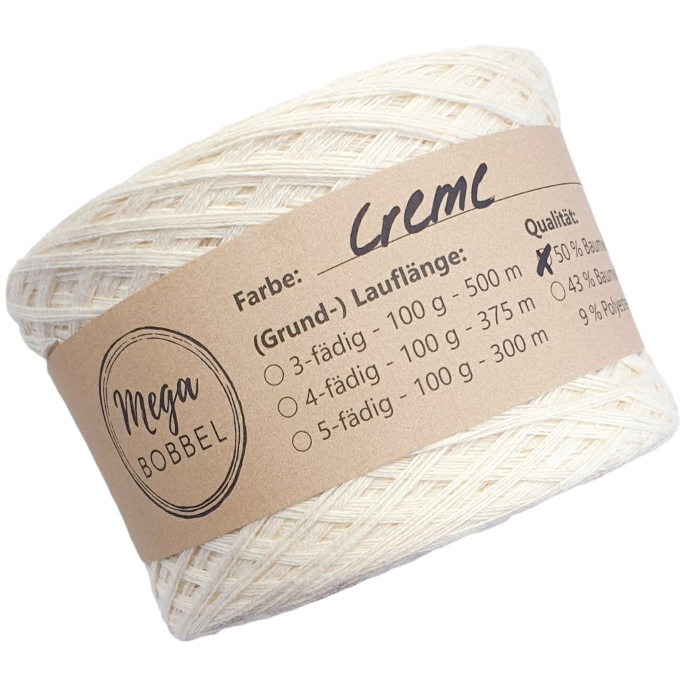 AB - Uni-Bobbel *Creme* (3 fädig - ca. 500m)