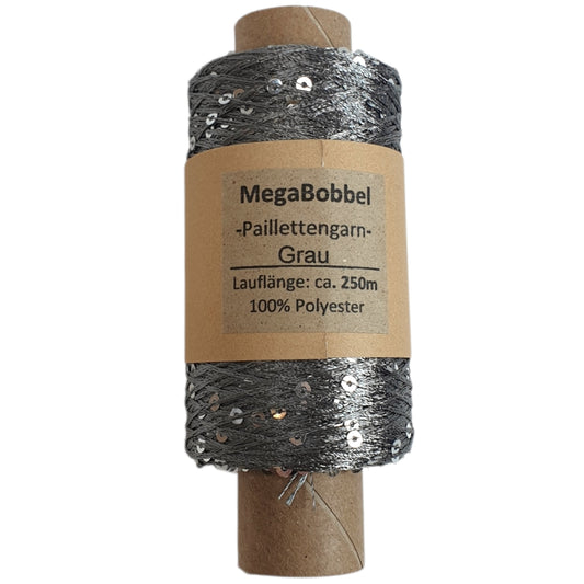Paillettengarn - Grau - (BG37) - 250m