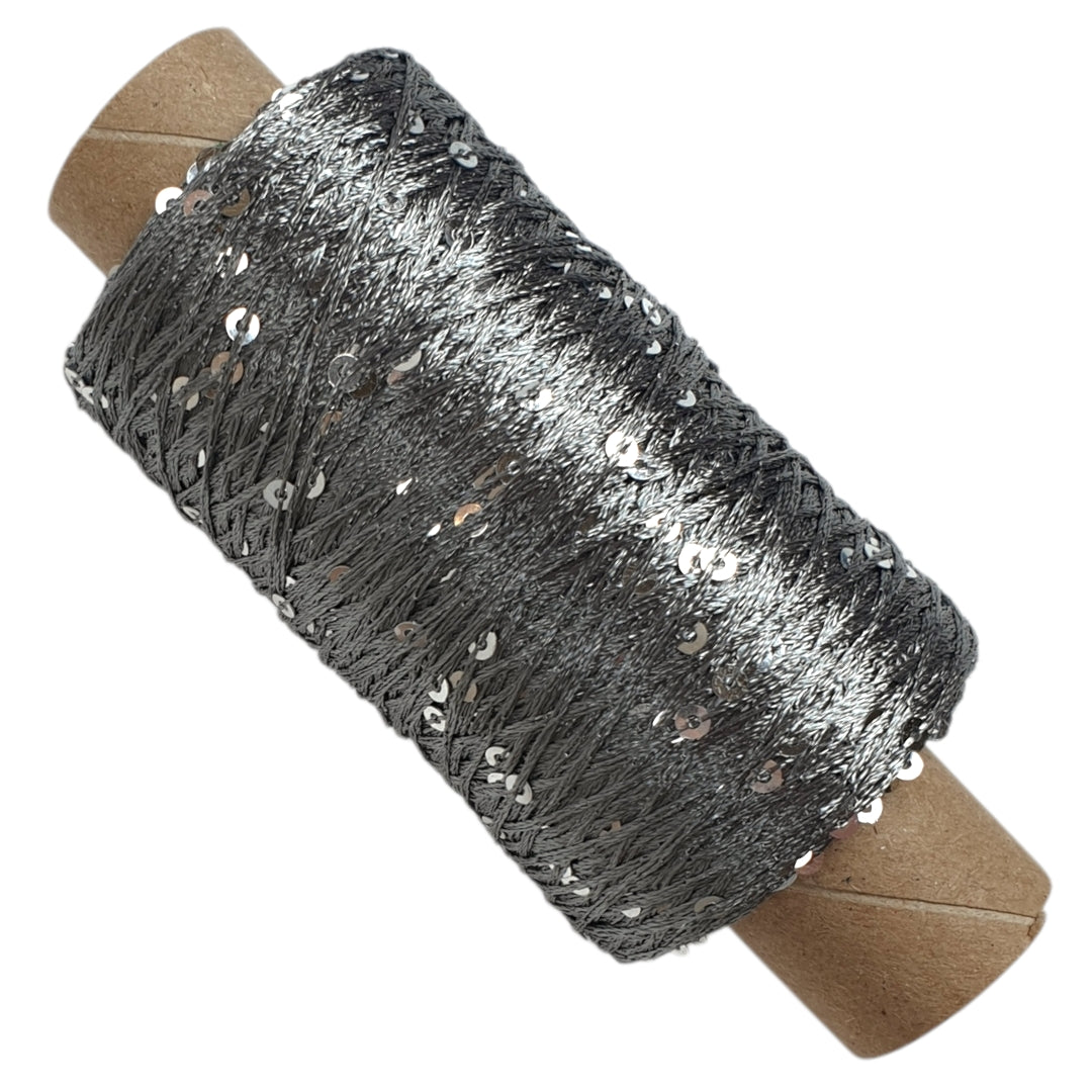 Paillettengarn - Grau - (BG37)