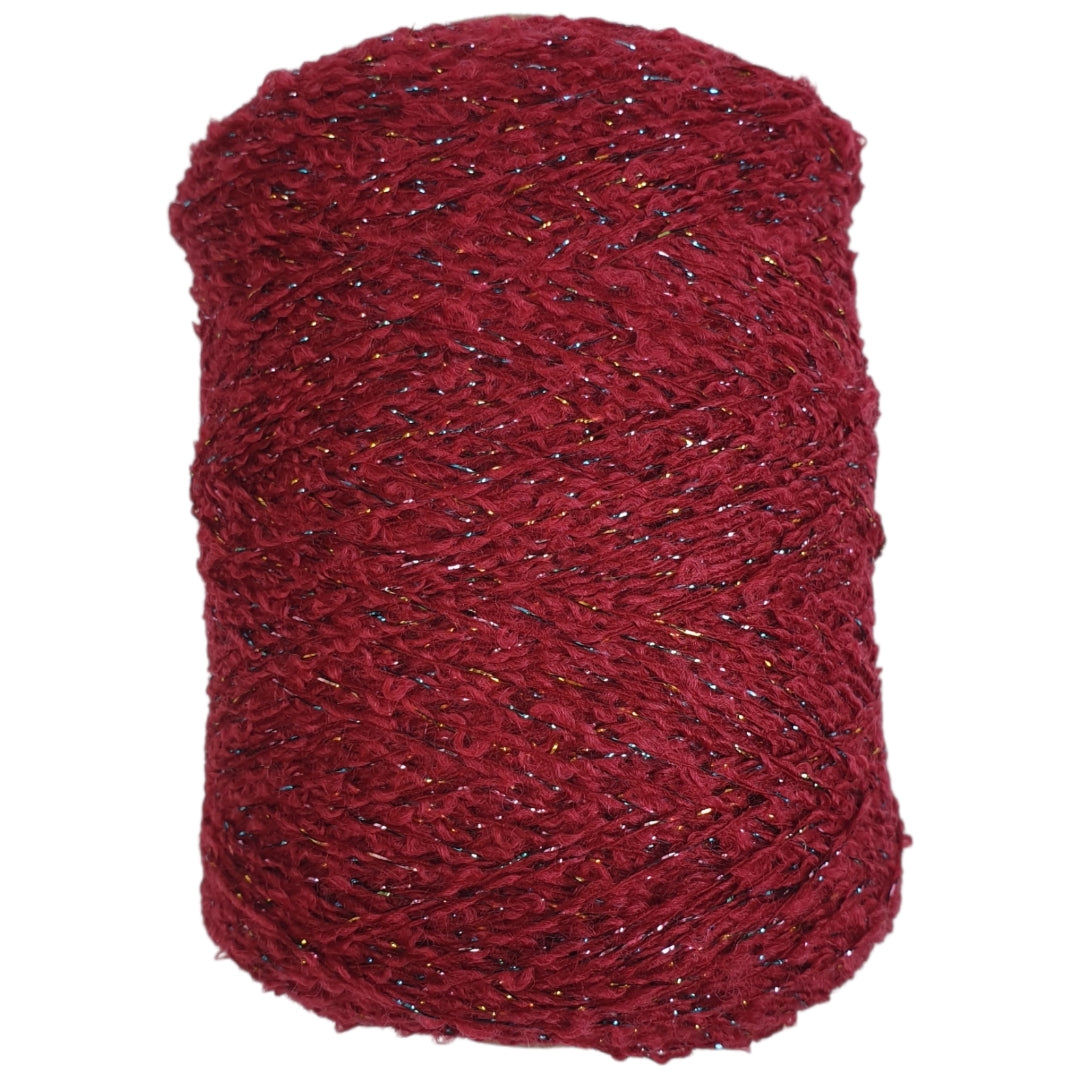 Bouclégarn mit Glitzer - Rot-Multicolor- (BG43)
