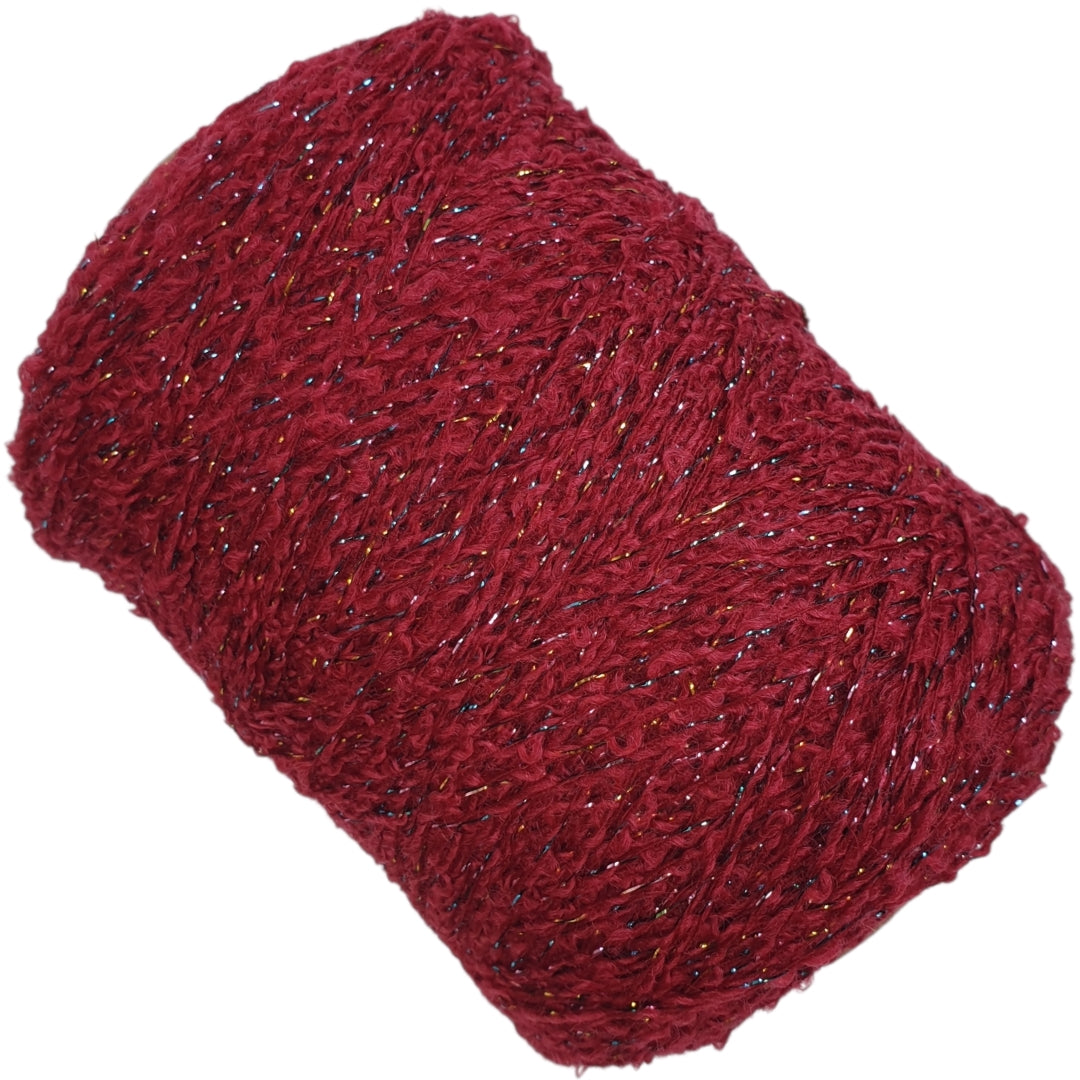 Bouclégarn mit Glitzer - Rot-Multicolor- (BG43)