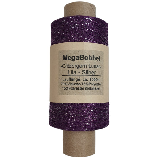 Lunar - Glitzergarn - Lila-Silber- (BG93) - 1000m