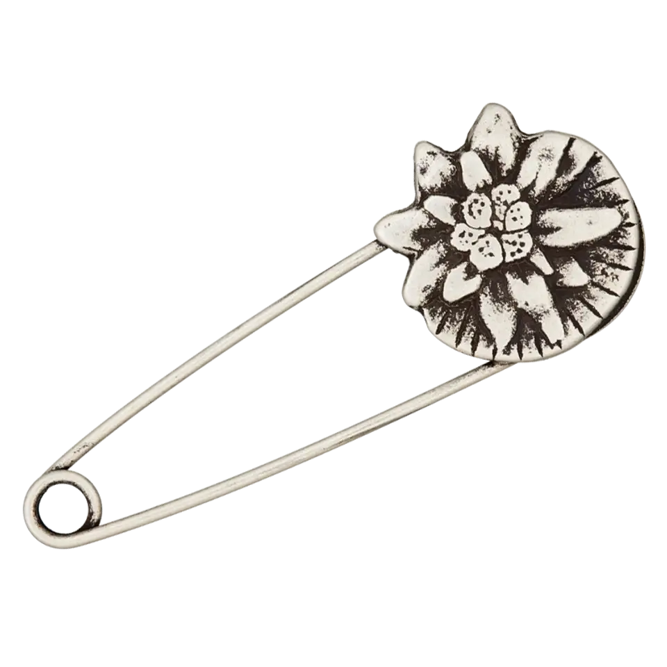 Prym Kiltnadel - 75mm - Edelweiß altsilber