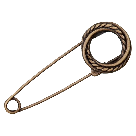 Prym Kiltnadel - 75mm - altmessing (geflochtener Kreis)