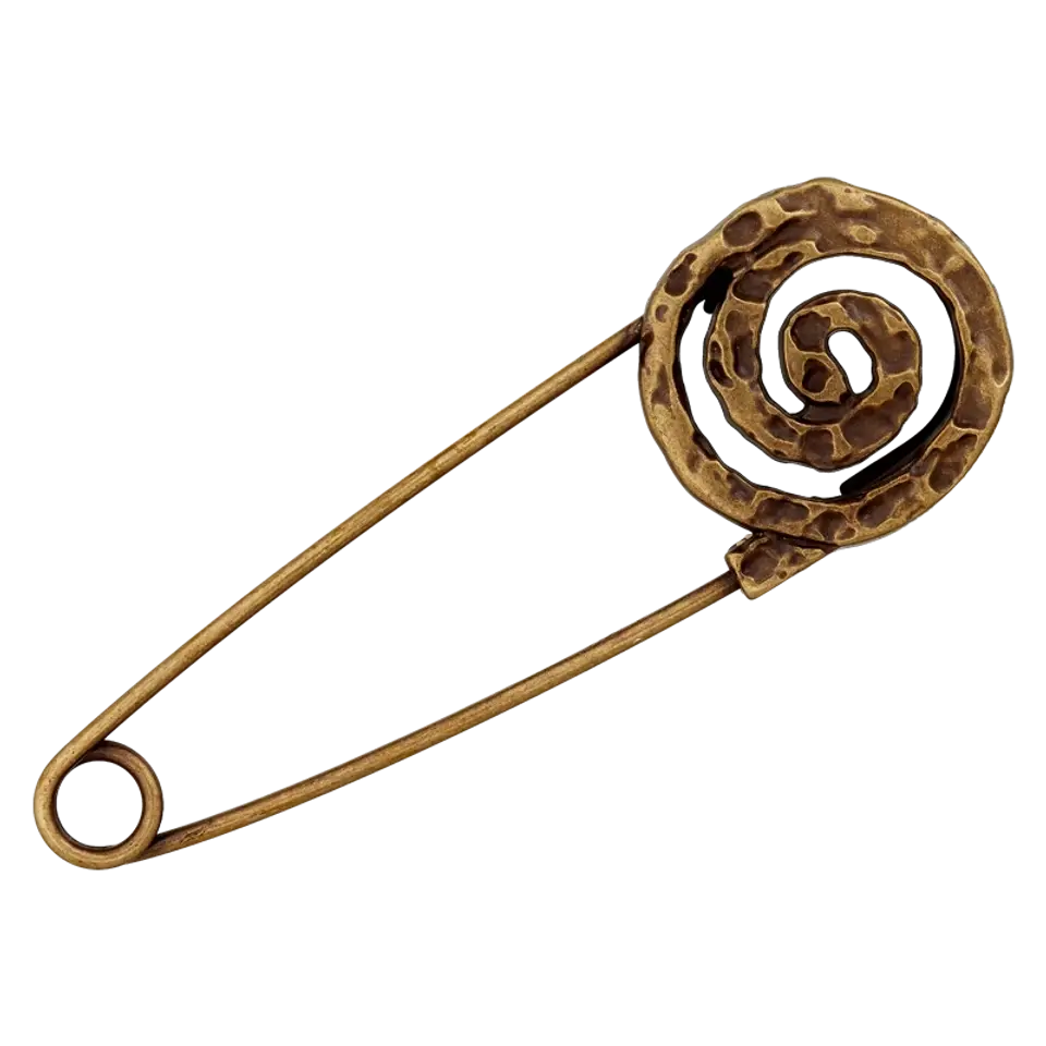 Prym Kiltnadel - 75mm - altmessing (Spirale gemustert)