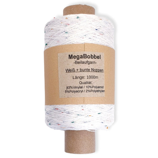 Effektgarn - Weiß mit bunten Noppen - (BG29+30) - 1000m