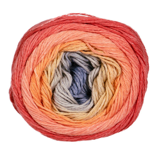 Pro Lana - 1-2-3 IDEEN Farbverlaufsgarn - 18 orange/jeans- 100% Baumwolle