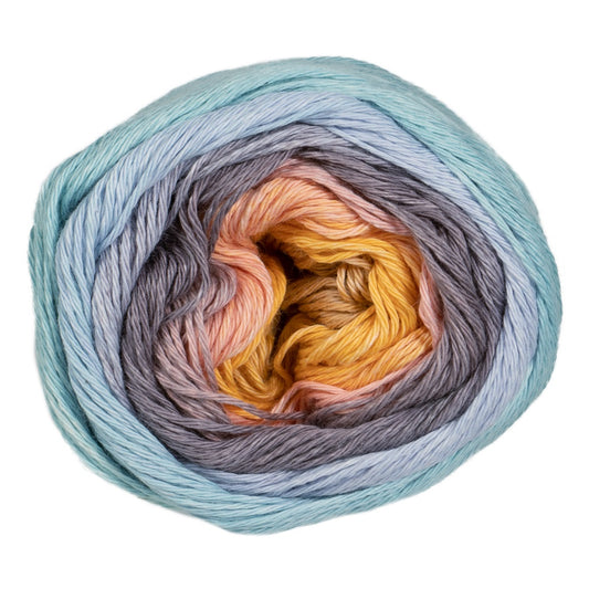 Pro Lana - 1-2-3 IDEEN Farbverlaufsgarn - 21 hellblau/gelb- 100% Baumwolle