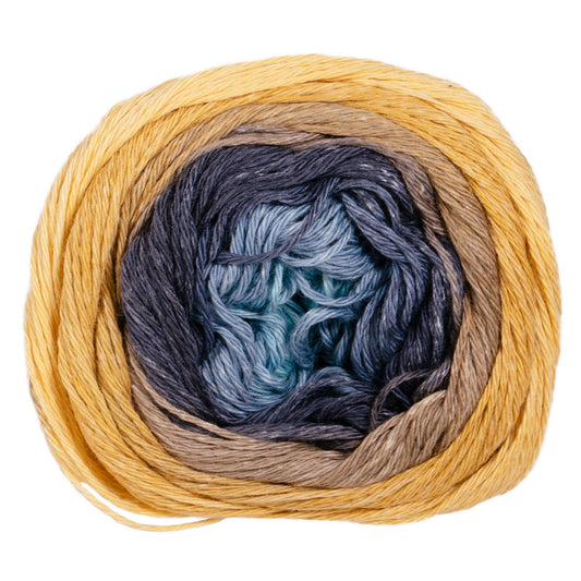 Pro Lana - 1-2-3 IDEEN Farbverlaufsgarn - 22 gelb/blau- 100% Baumwolle