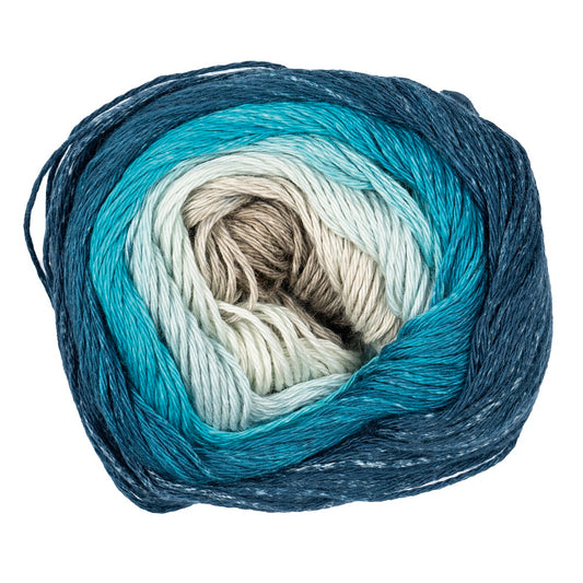 Pro Lana - 1-2-3 IDEEN Farbverlaufsgarn - 31 petrol/beige - 100% Baumwolle