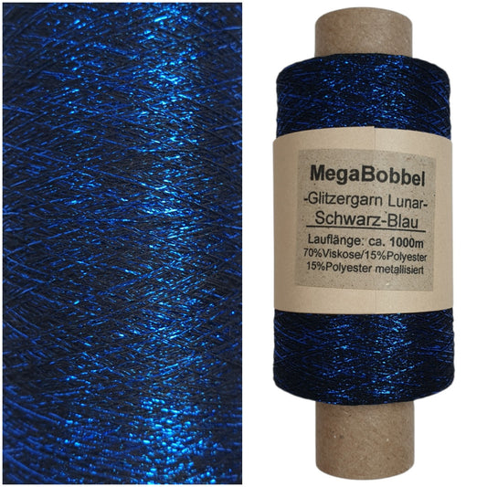 Lunar - Glitzergarn - Schwarz-Blau - (BG) - 1000m