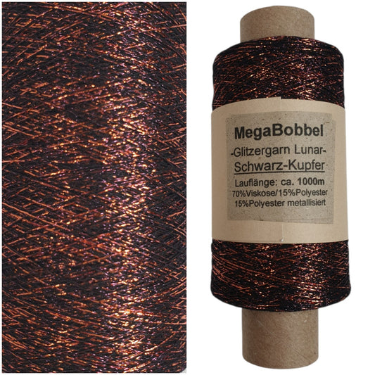 Lunar - Glitzergarn - Schwarz-Kupfer- (BG) - 1000m