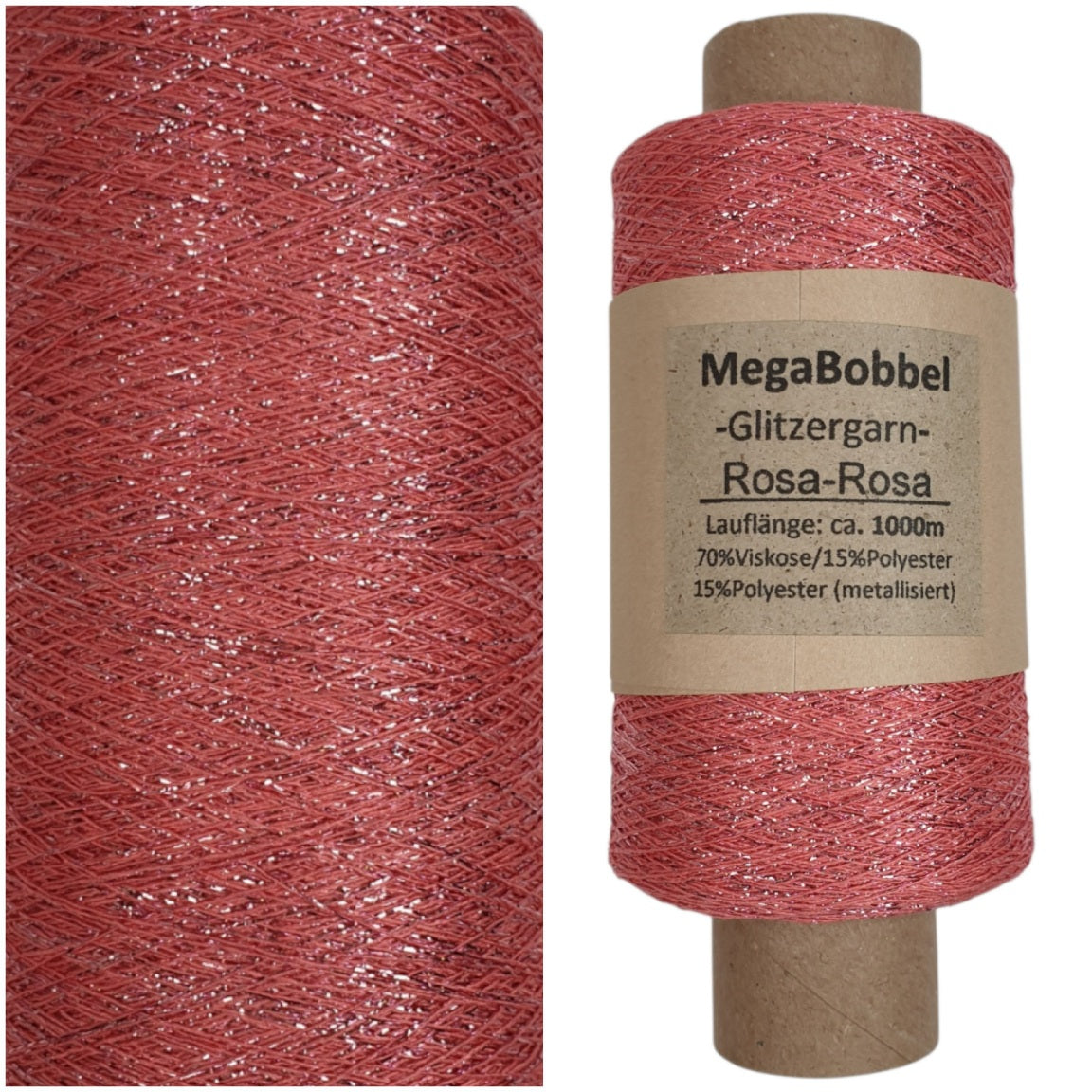 Lunar - Glitzergarn - Rosa-Rosa - (BG103) - 1000m