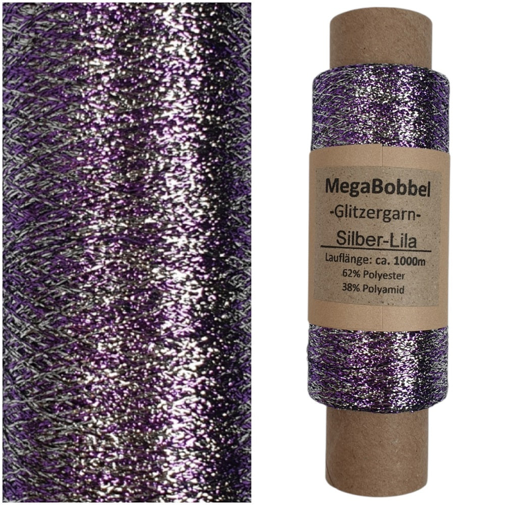 Glitzergarn - Silber-Lila - (BG1)