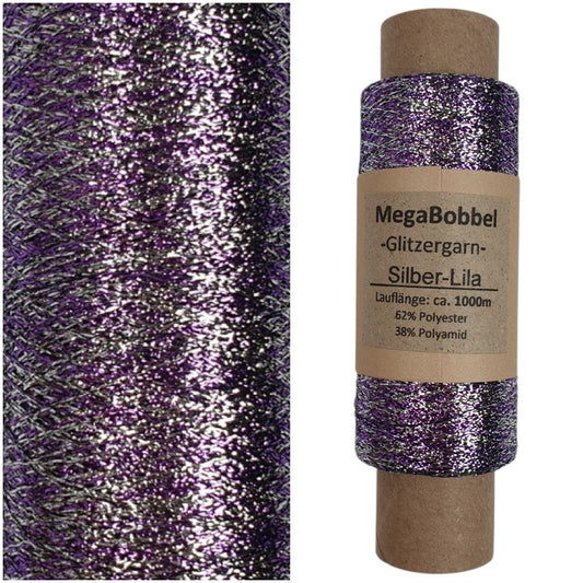 Glitzergarn - Silber-Lila - (BG1)