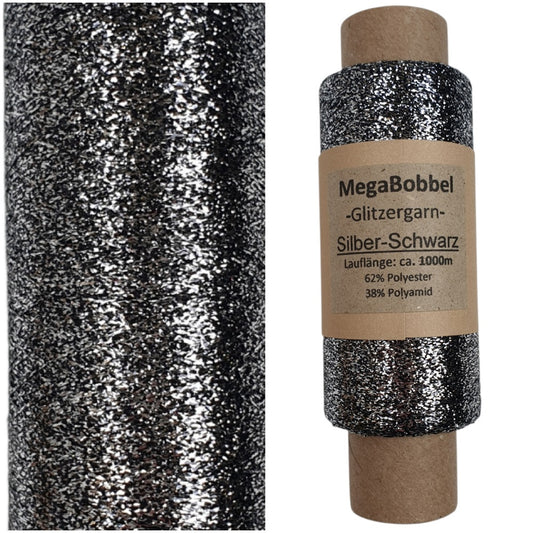 Glitzergarn - Silber-Schwarz- (BG65)