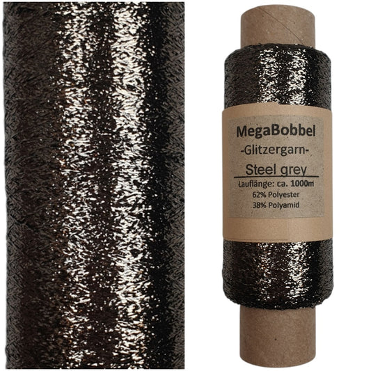 Glitzergarn - Steel grey - (BG14)