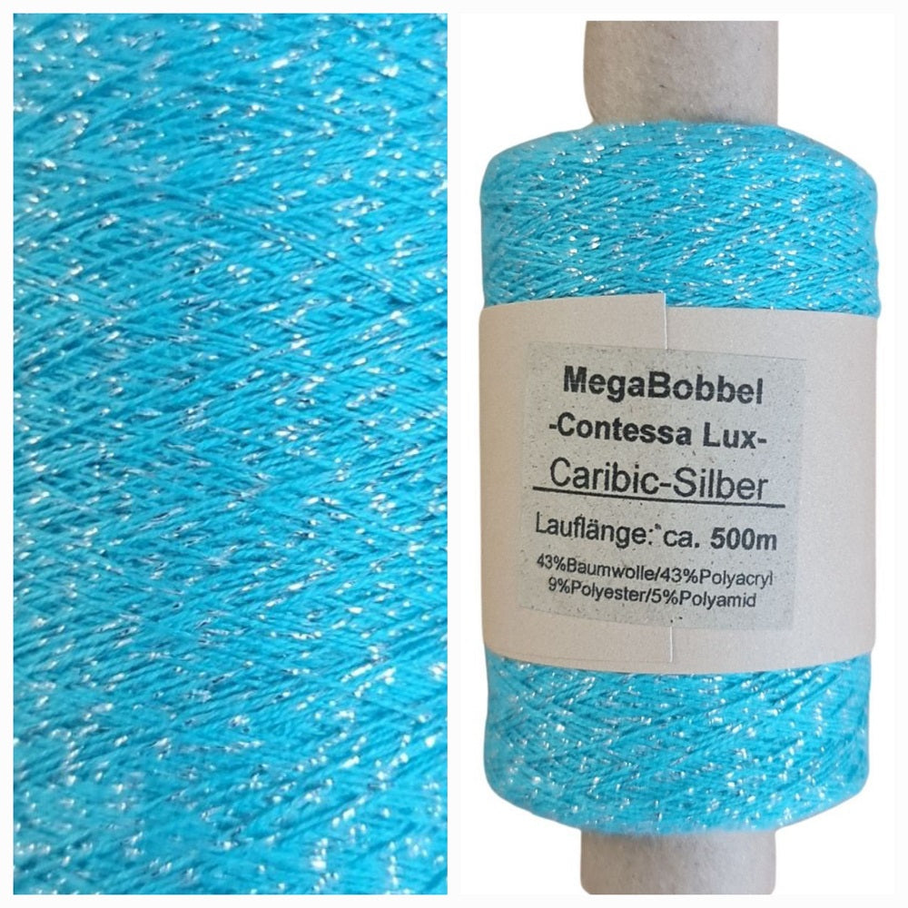 Contessa Lux - Glitzergarn - Caribic-Silber- (BG79) - 500m´