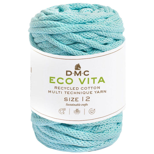DMC Eco Vita 12 (250g-55m) - 80% recycelte Baumwolle / 20% Polyester - 81 Pastell Türkis
