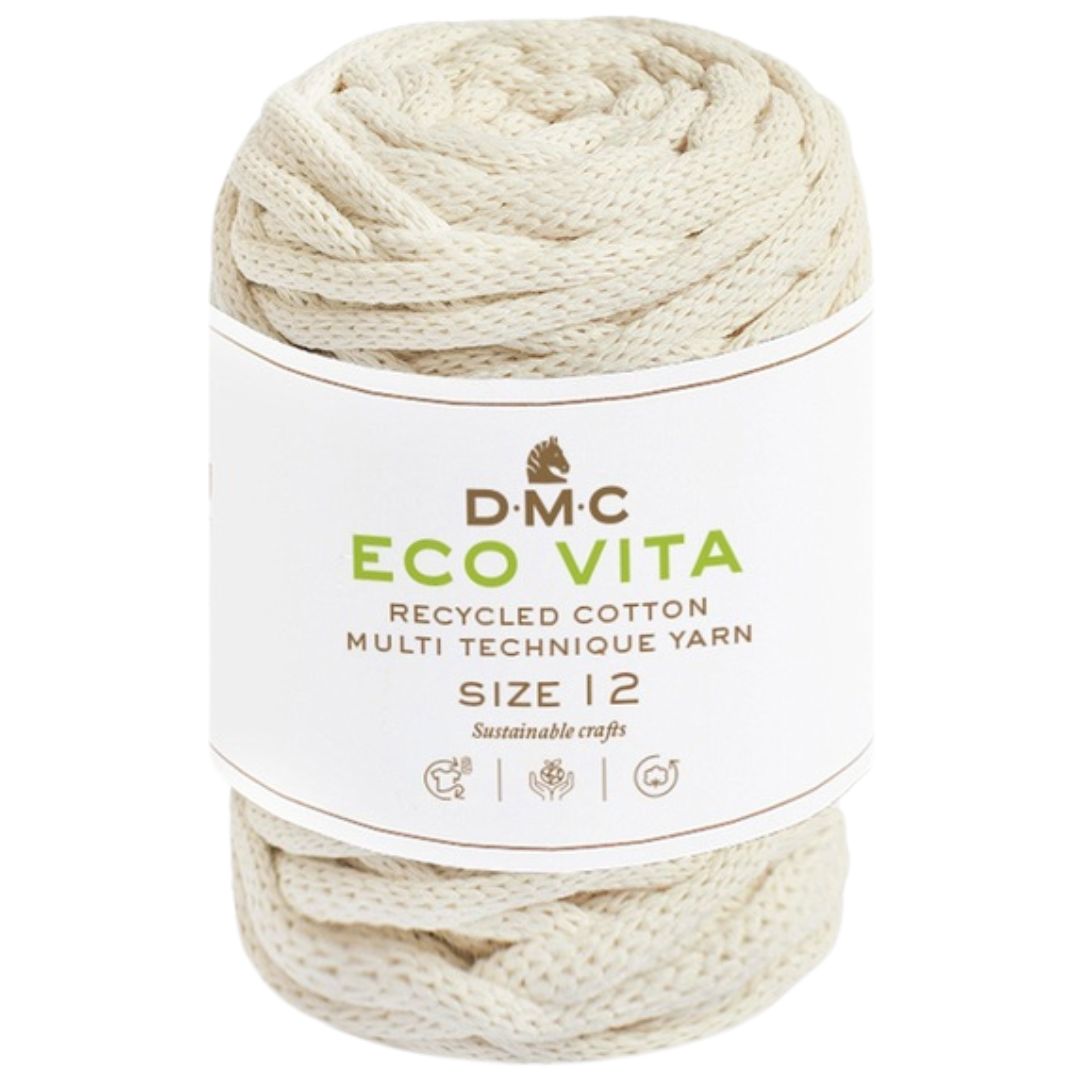 DMC Eco Vita 12 (250g-55m) - 80% recycelte Baumwolle / 20% Polyester - 031 Creme