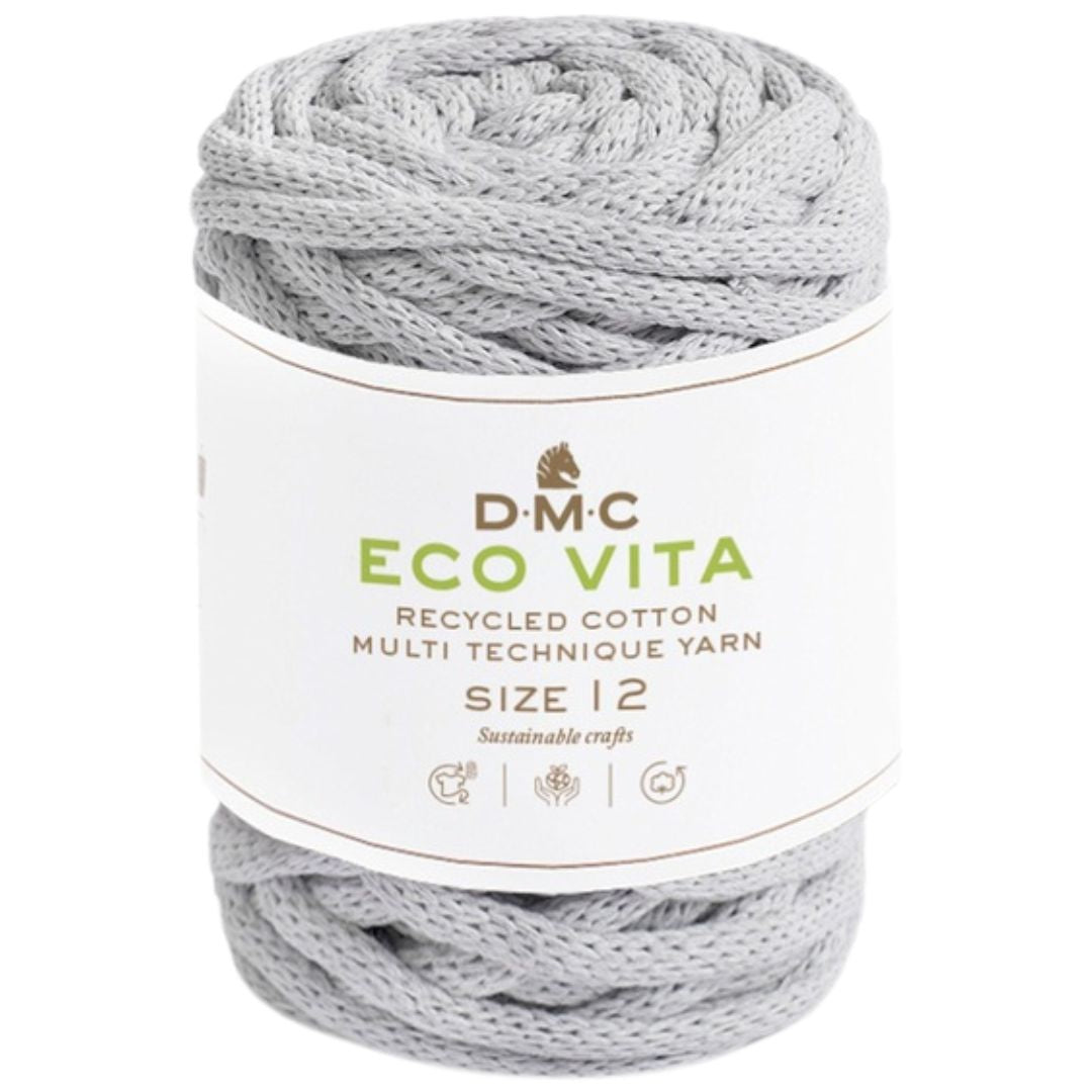 DMC Eco Vita 12 (250g-55m) - 80% recycelte Baumwolle / 20% Polyester - 121 Hellgrau