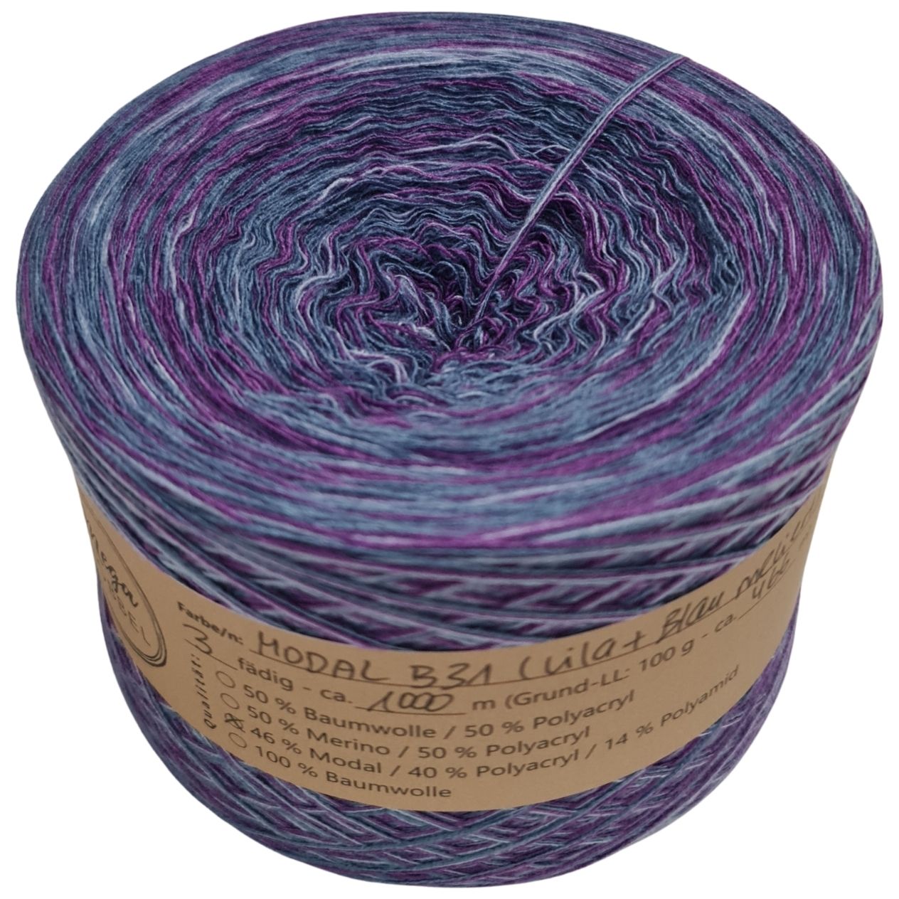 MODAL - B31 Lila+Blau meliert - 500m - 3 fädig