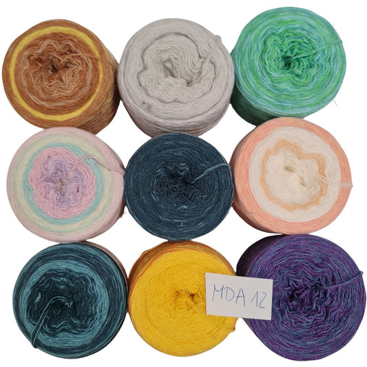 MODAL-Bobbel-Paket - (MD A 12 ) - ca. 600g - 3+4 fädig - Mützen / Patchwork