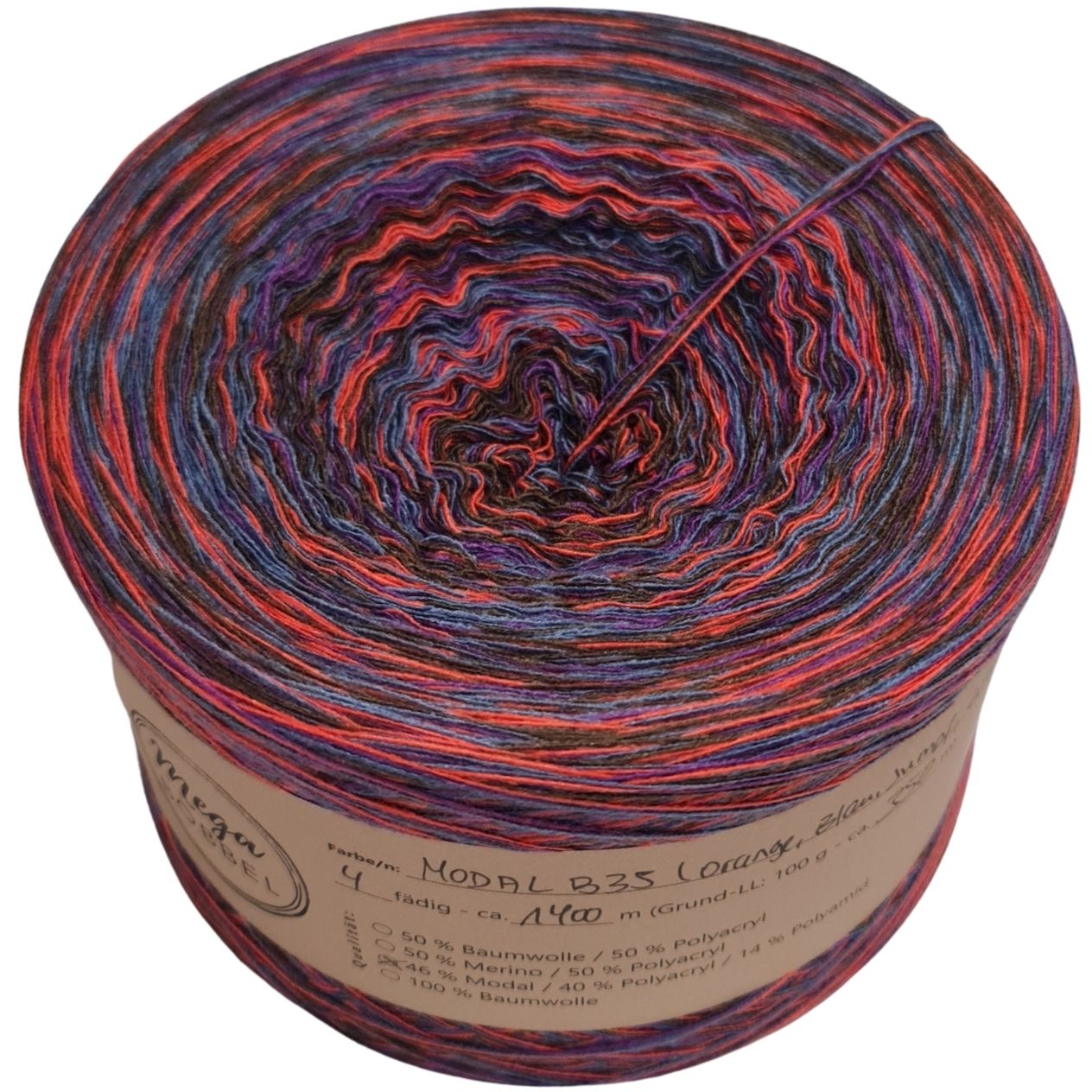 MODAL - B35 Orange, Blau, Sumpf, Lila meliert - 1400m - 4 fädig