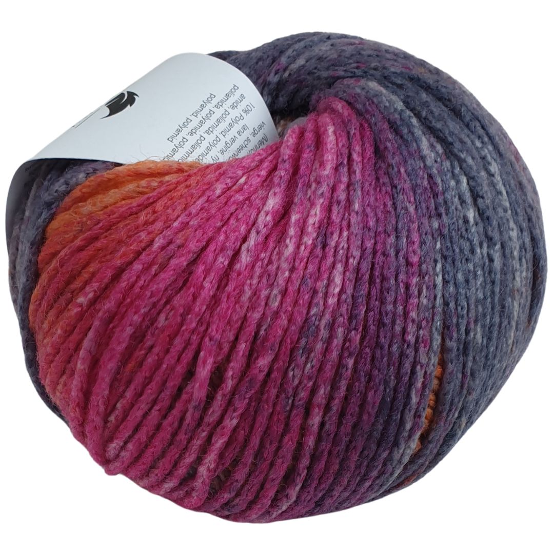 Pro Lana - FANTASIA - 50g/120m - Kettgarn mit Farbverlauf - 182 Grau Orange Pink