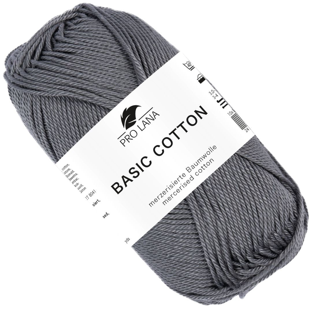 Pro Lana - Basic cotton - 50g/125m - 95 Mittelgrau