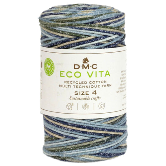 DMC Eco Vita 4 (Multicolor 250g) - 80% recycelte Baumwolle / 20% Polyester - 101