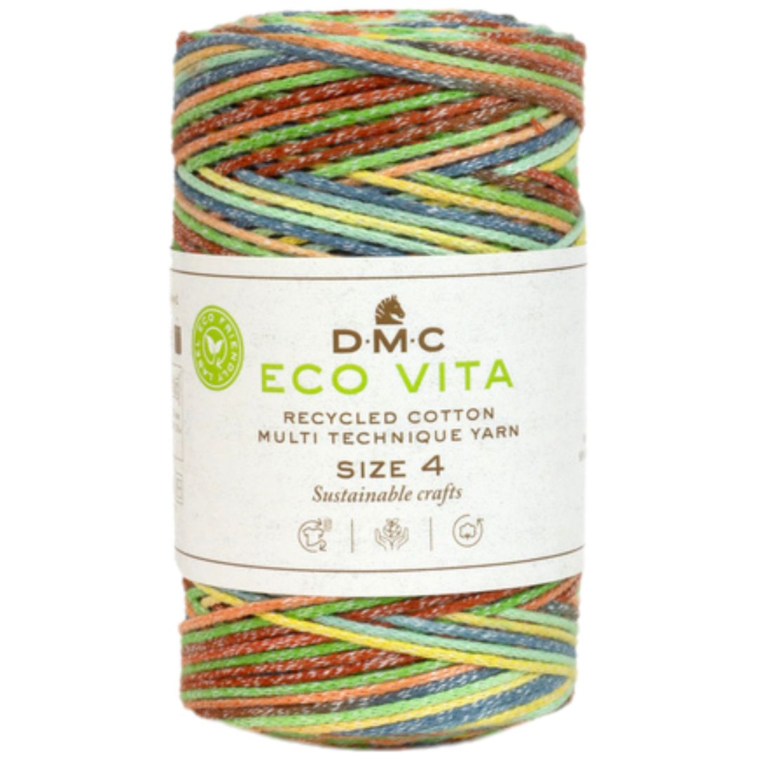 DMC Eco Vita 4 (Multicolor 250g) - 80% recycelte Baumwolle / 20% Polyester - 104