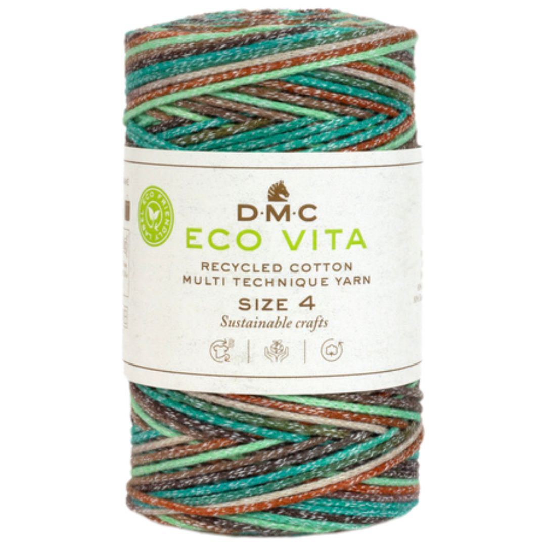 DMC Eco Vita 4 (Multicolor 250g) - 80% recycelte Baumwolle / 20% Polyester - 105