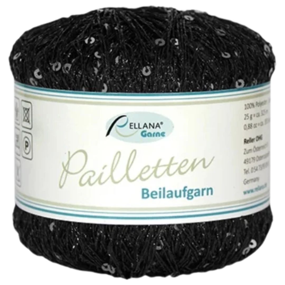 Rellana - Paillettengarn - 25g/325m - 220 Schwarz