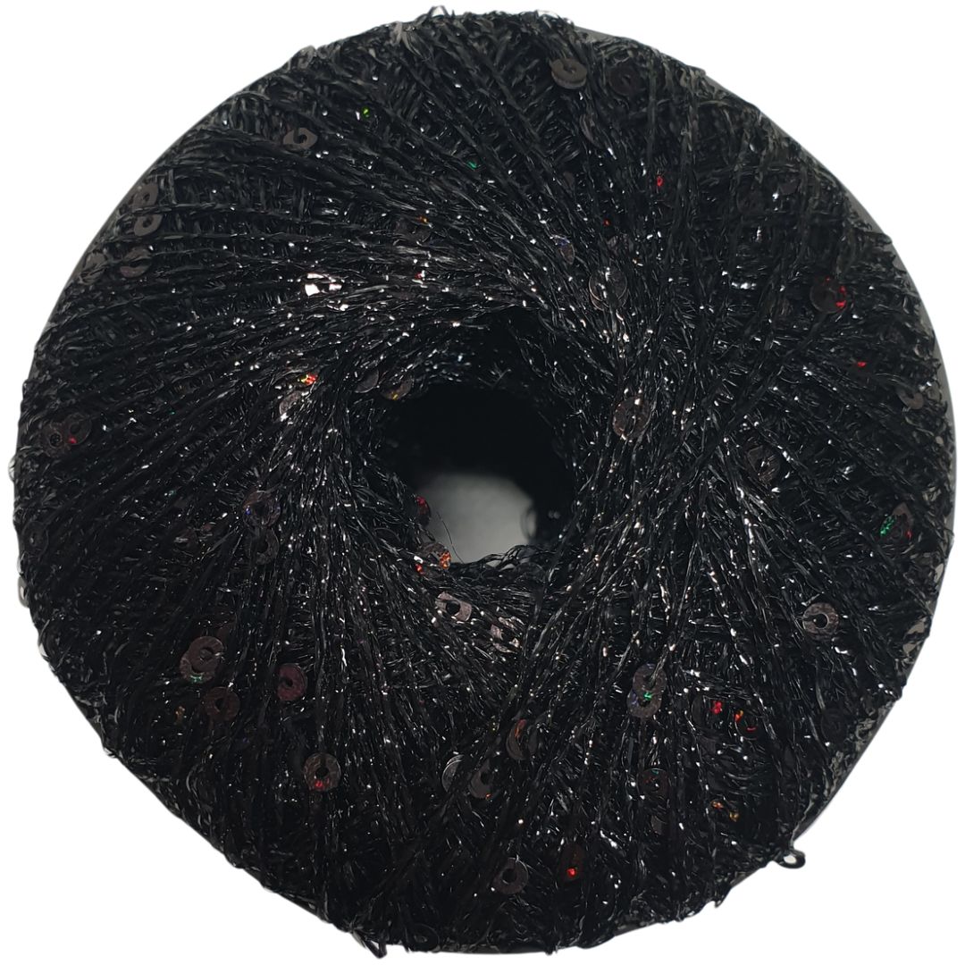 Rellana - Paillettengarn - 25g/325m - 220 Schwarz