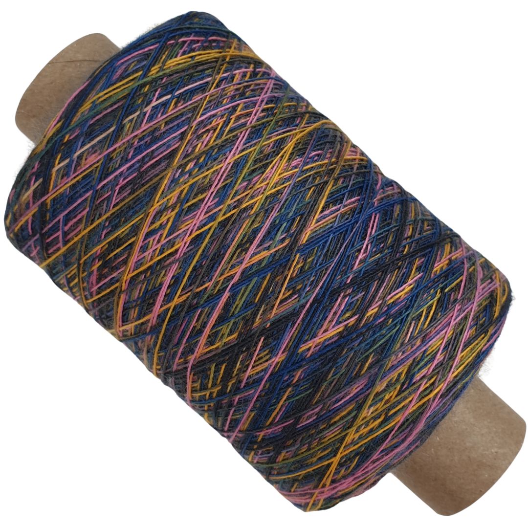 Effektgarn - 08 Rainbow Black - (BG8) - 1000m