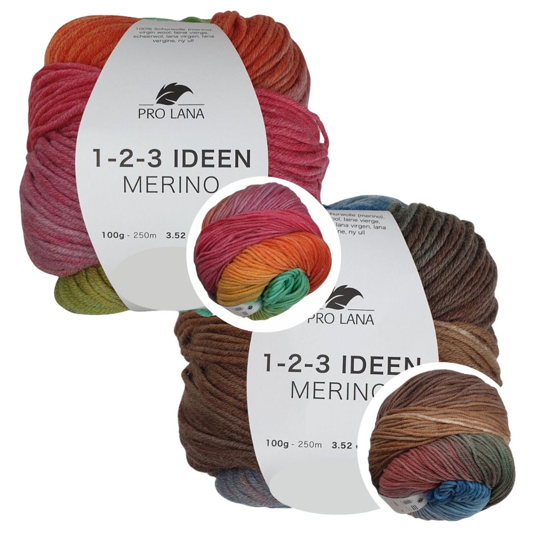 Pro Lana - 1-2-3 IDEEN Farbverlaufsgarn - MERINO 01 oder 02