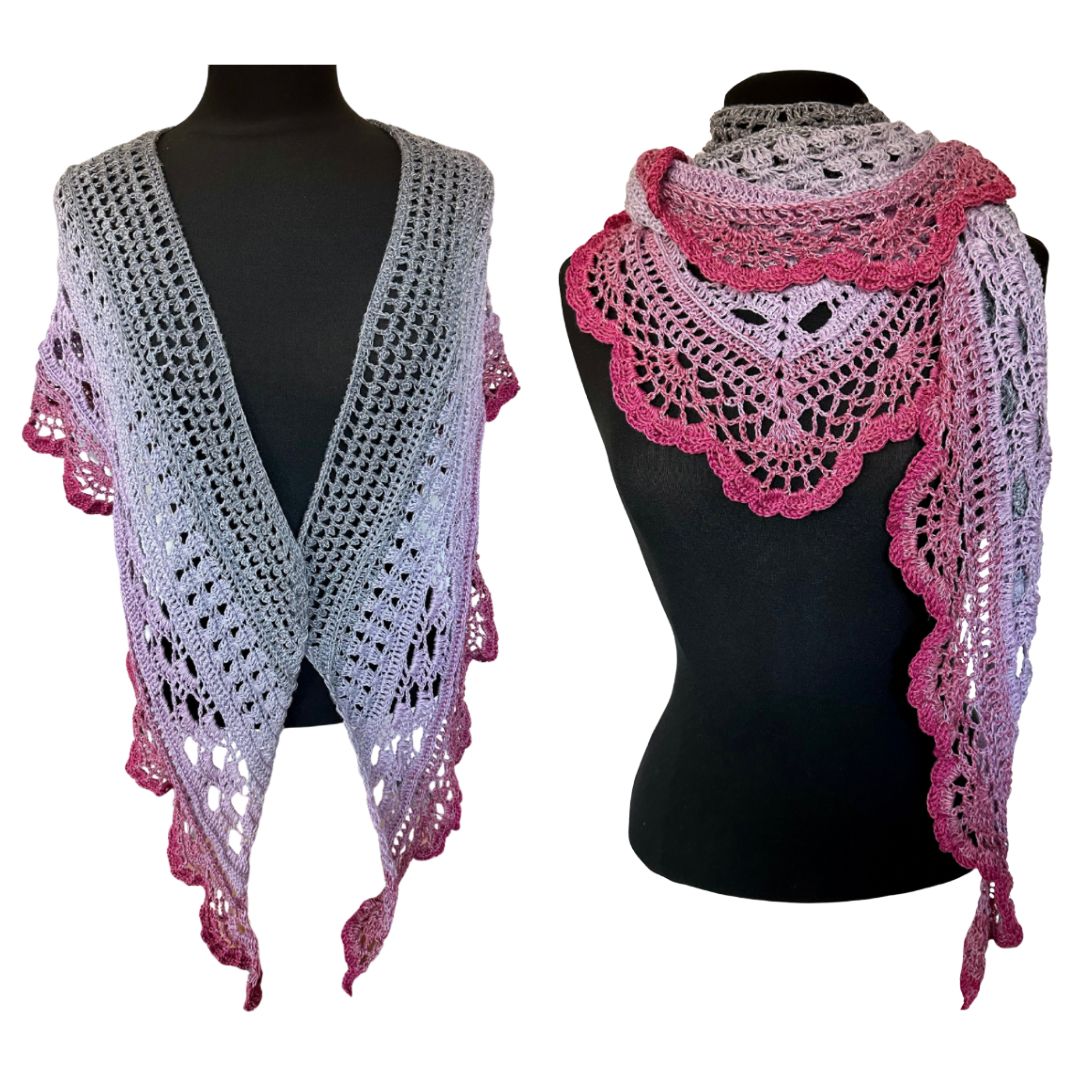 Häkelanleitung - V-Schal "Goldene Stunde"