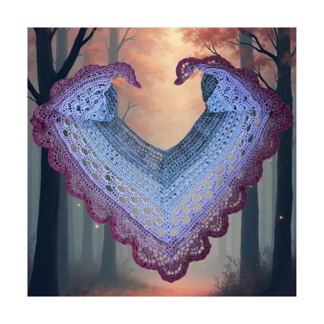 Häkelanleitung - V-Schal "Goldene Stunde"