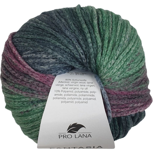 Pro Lana - FANTASIA - 50g/120m - Kettgarn mit Farbverlauf - 185 Grün Rosa