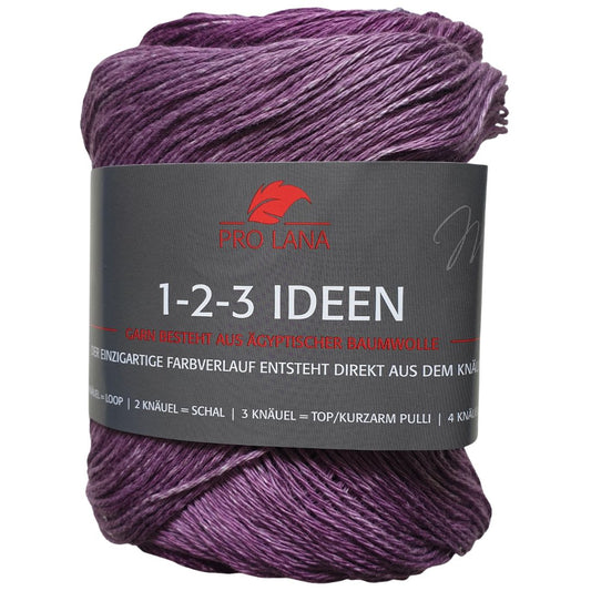 Pro Lana - 1-2-3 IDEEN Farbverlaufsgarn - 35 oleander - 100% Baumwolle