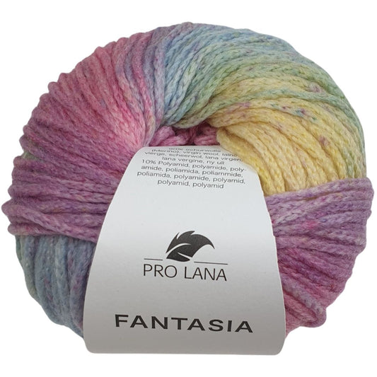 Pro Lana - FANTASIA - 50g/120m - Kettgarn mit Farbverlauf - 186 Pastell Bunt