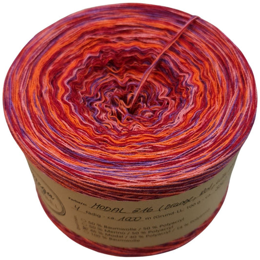 MODAL - B16 Orange, Rot, Lila meliert - 1000m - 4 fädig