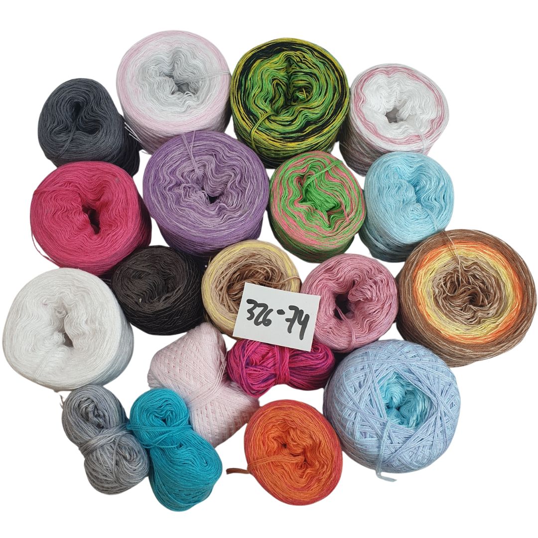 Bobbel-Paket - (326 - 74 F ) - 3+4 fädig-ca.500g - Amigurumi
