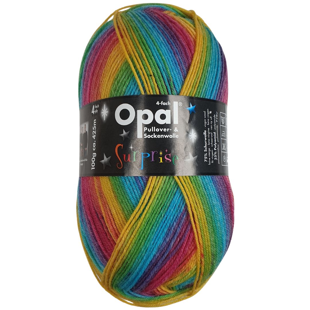 Opal - Surprise kunterbunt oder lila bunt - 100g/425m (4fach)